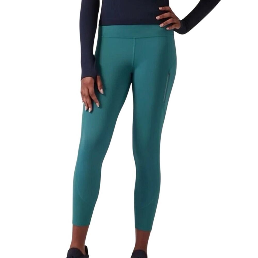 Athleta NEW Rainier Unbrushed 7/8 Crop High Rise Tight Teal Workout Leggings